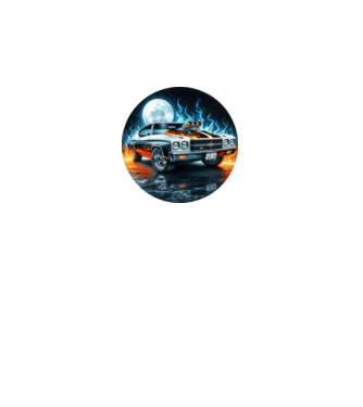 Muscle Car - Izomautó minta fekete pólón