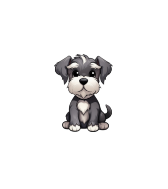 Aranyos kutya - Törpe Schnauzer minta fehér pólón