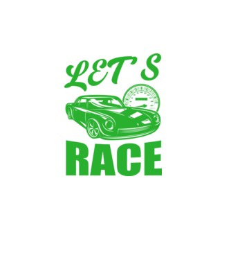 Let's Race - Versenyezzünk! minta türkiz pólón