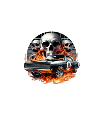 Muscle Car - Izomautó minta fehér pólón