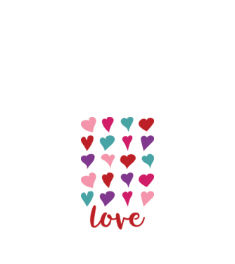 Love - Szerelem, Szeretet minta fekete pólón