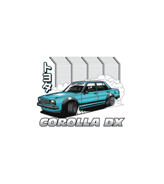 Toyota Corolla E70 minta fehér pólón