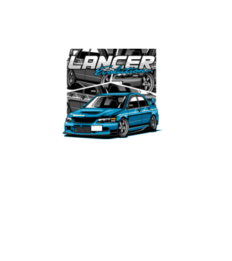 Mitsubishi Lancer Evo minta fekete pólón