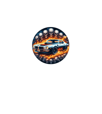 Muscle Car - Izomautó minta fekete pólón