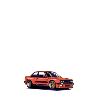BMW E30 minta fehér pólón