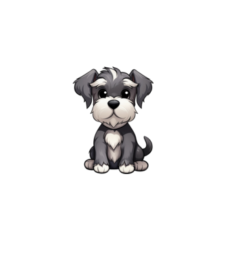 Aranyos kutya - Törpe Schnauzer minta fehér pólón