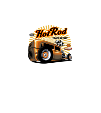 Hot Rod minta fekete pólón