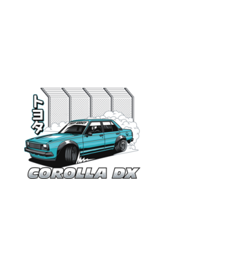 Toyota Corolla E70 minta fehér pólón