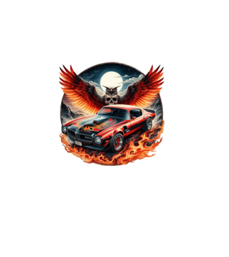 Muscle Car - Izomautó minta fekete pólón