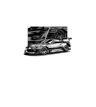 Toyota Supra minta fekete pólón
