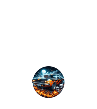 Muscle Car - Izomautó minta sötétkék pólón
