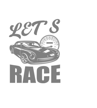 Let's Race - Versenyezzünk! minta fekete pólón
