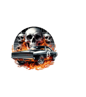 Muscle Car - Izomautó minta sötétkék pólón