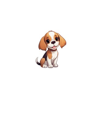 Aranyos kiskutya - Beagle  minta fehér/piros pólón