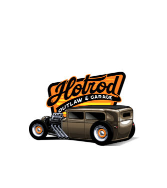 Hot Rod minta fehér pólón