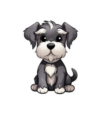 Aranyos kutya - Törpe Schnauzer minta fehér pólón