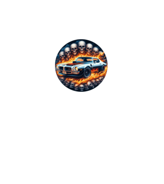 Muscle Car - Izomautó minta fekete pólón