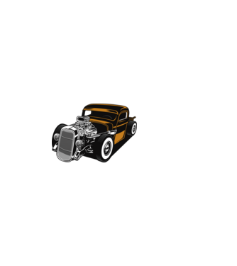 Hot Rod minta fehér pólón