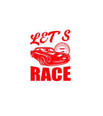 Let's Race - Versenyezzünk! minta fekete pólón