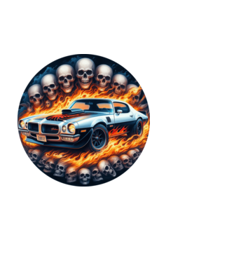 Muscle Car - Izomautó minta fehér pólón