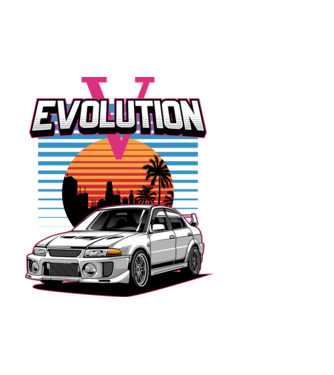 Mitsubishi Lancer Evo  minta fehér pólón