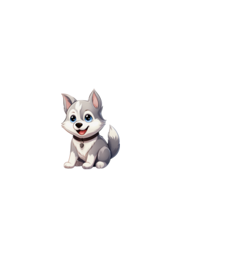 Szibériai Husky kiskutya  minta világos rózsaszín pólón