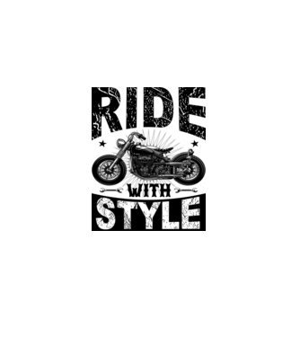 Ride With Style - Vezess stílusosan minta fehér pólón