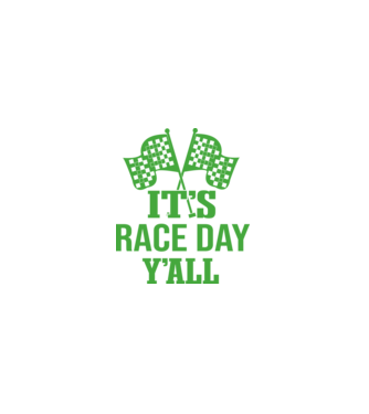 It's race day y'all - Versenynap van!  minta fekete pólón