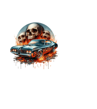 Muscle Car - Izomautó minta fehér pólón