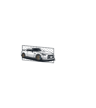 Nissan Skyline R35 minta sötétkék pólón