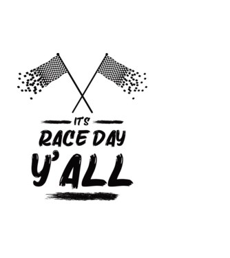 It's race day y'all - Versenynap van!  minta fehér pólón