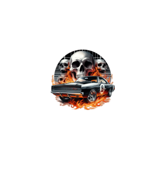 Muscle Car - Izomautó minta fekete pólón