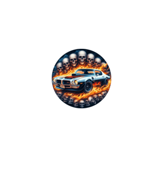 Muscle Car - Izomautó minta fekete pólón