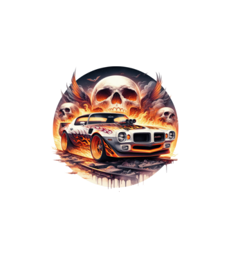 Muscle Car - Izomautó minta fehér pólón