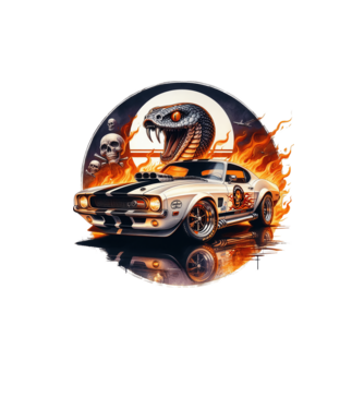 Muscle Car - Izomautó minta homokszín pólón