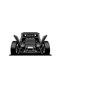 Hot Rod minta fekete pólón