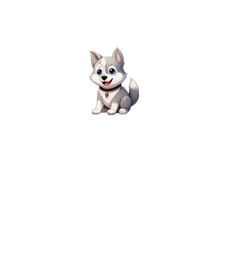 Szibériai Husky kiskutya  minta királykék pólón