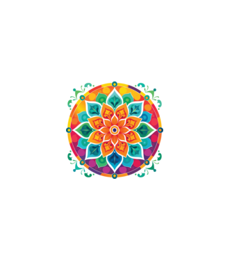 Mandala minta fekete pólón