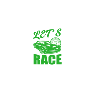 Let's Race - Versenyezzünk! minta fekete pólón