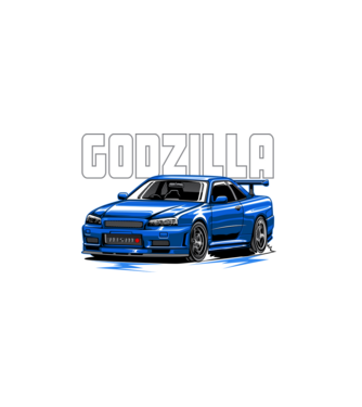 Nissan Skyline Godzilla minta fekete pólón