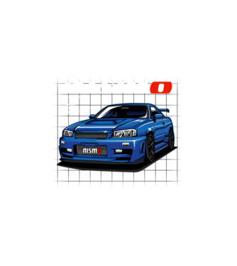 Nissan Skyline Nismo minta fekete pólón