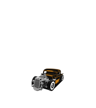 Hot Rod minta világos rózsaszín pólón
