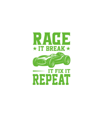 Race it, Break it, Fix it, Repeat - Versenyezz vele, törd meg, javítsd, Ismétlés minta fekete pólón