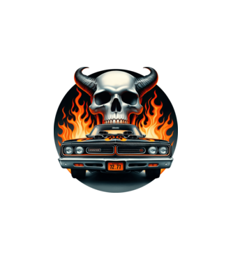Muscle Car - Izomautó minta fehér pólón