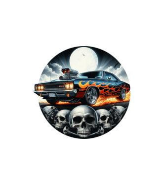 Muscle Car - Izomautó minta fehér pólón