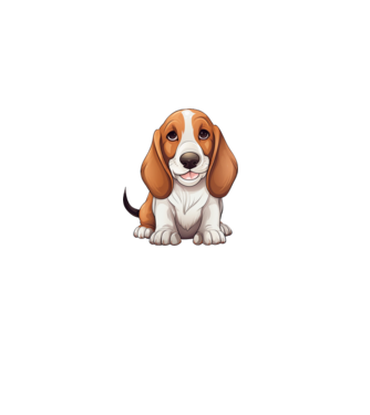 Aranyos kutya - Basset Hound  minta fehér pólón