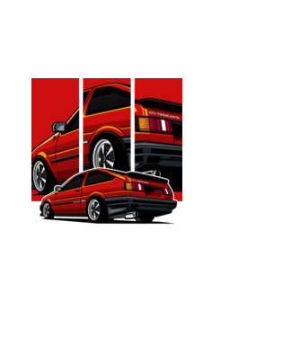 Toyota AE86 minta fehér pólón