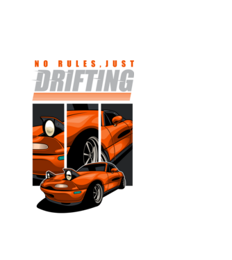 Mazda MX-5 Miata - No Rules, Just Drifting minta fehér pólón
