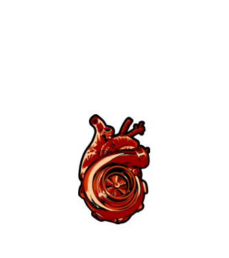 Turbo Heart - Turbó szív minta fehér pólón