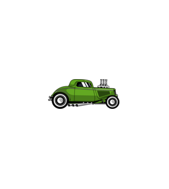 Hot Rod minta fekete pólón